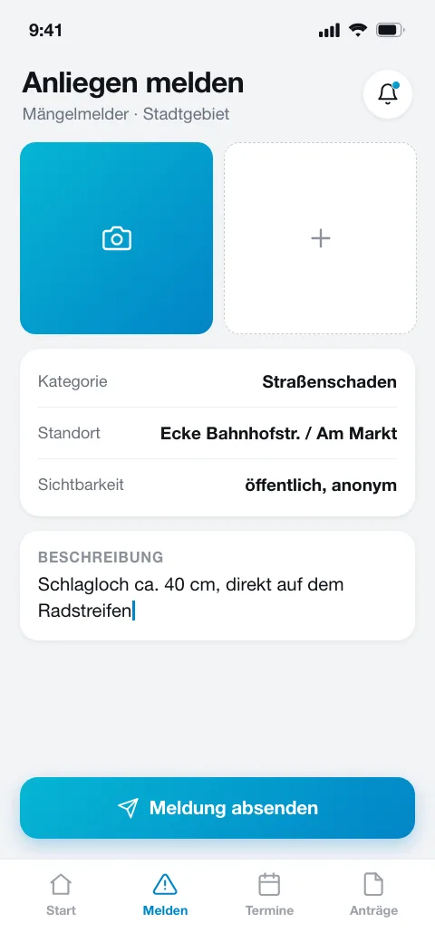 Bürger-App App – Anliegen digital melden