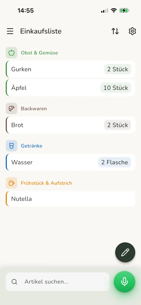 Pauly App – Automatisch kategorisierte Listen