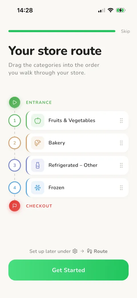 Pauly App – Sortiert nach Ihrem Ladenlauf