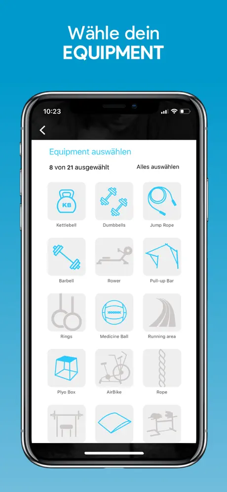 SmartWOD App – Workouts aus Ihrem Equipment